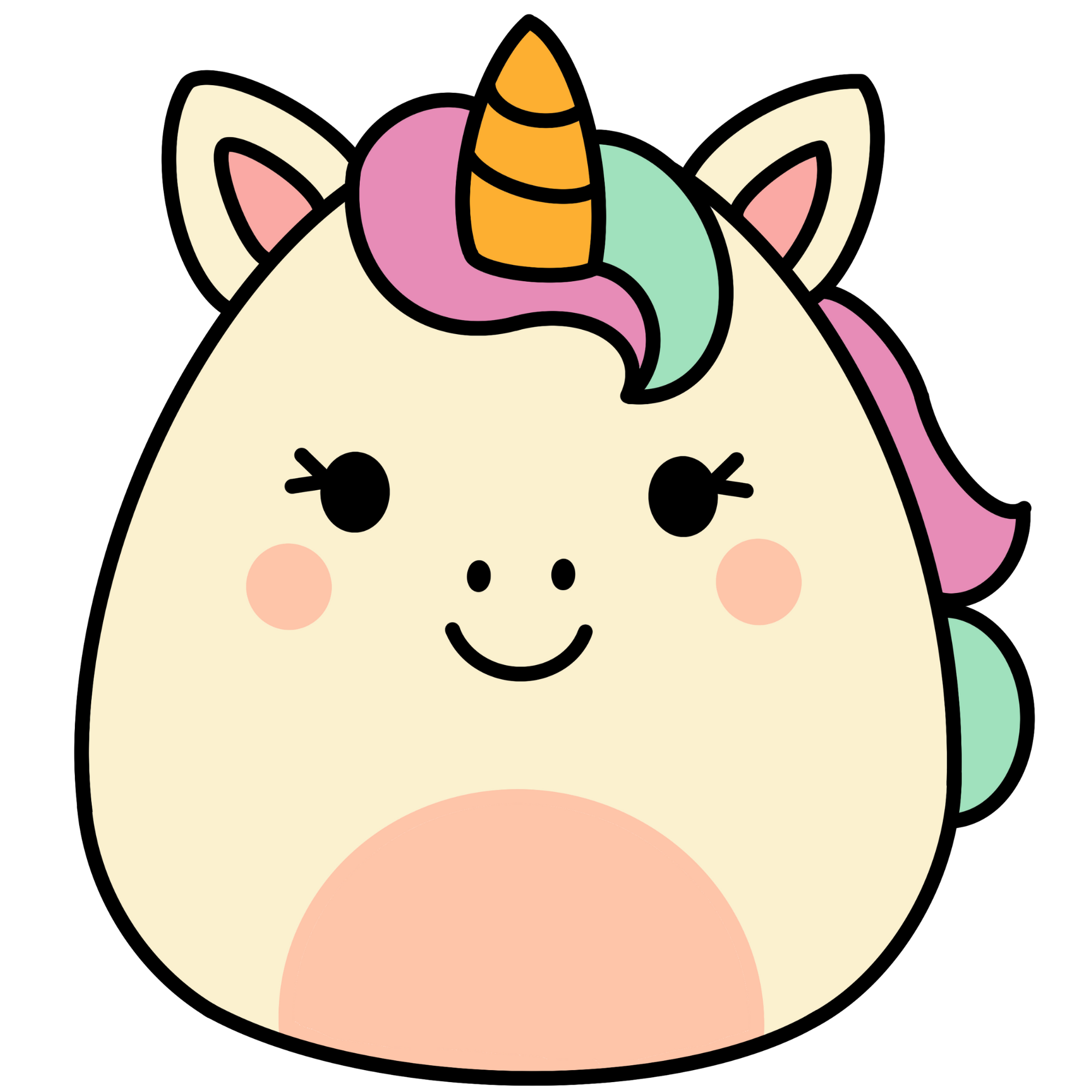 Rainbow Unicorn Kawaii Plushie Cross-Stitch Pattern